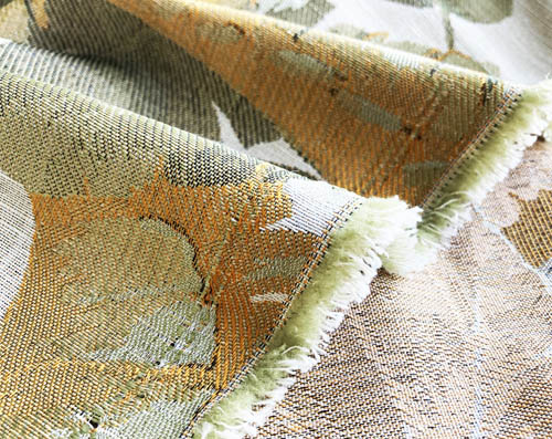 Jacquard déco theme tropical vert avocat