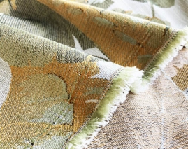 Jacquard déco theme tropical vert avocat