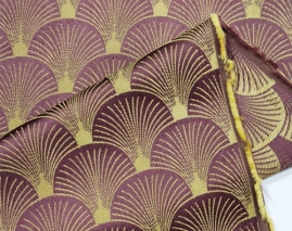 Jacquard tamisant déco bordeaux fils or