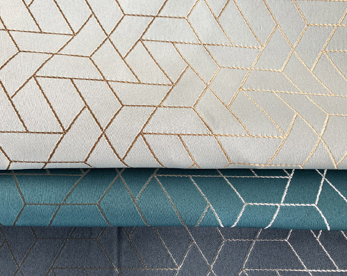 Jacquard déco tamisant avec motifs géométriques