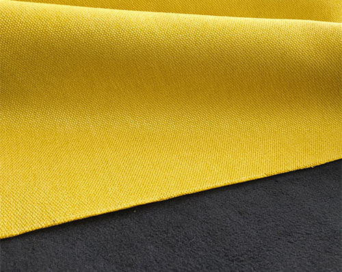 Linen look thermal dimout and fleece-doubled fabric