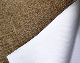 Coated 100pct thermal blackout occultant with linen look effect fabric