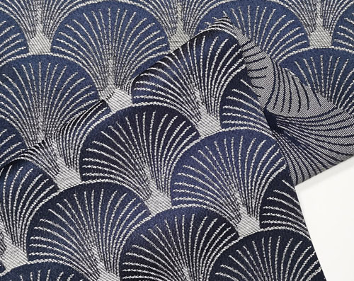 Screening jacquard with shells patterns marin blue color